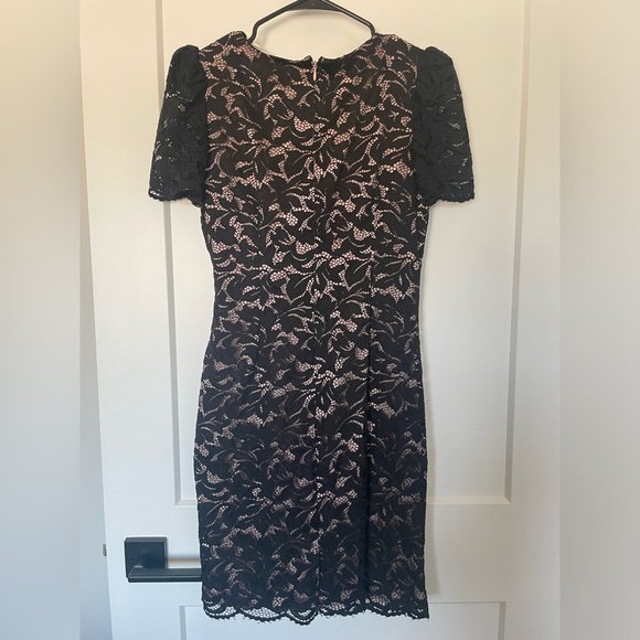 Jessica Howard Petite Lace Dress | Size 8P | Elegant Black & Blush - Picture 7 of 8